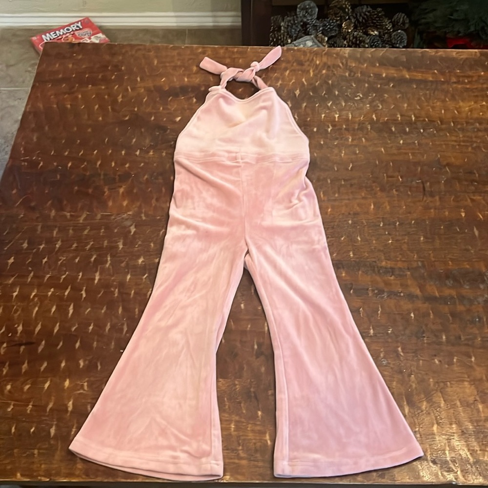 Bailey’s Blossoms pink velvet overalls